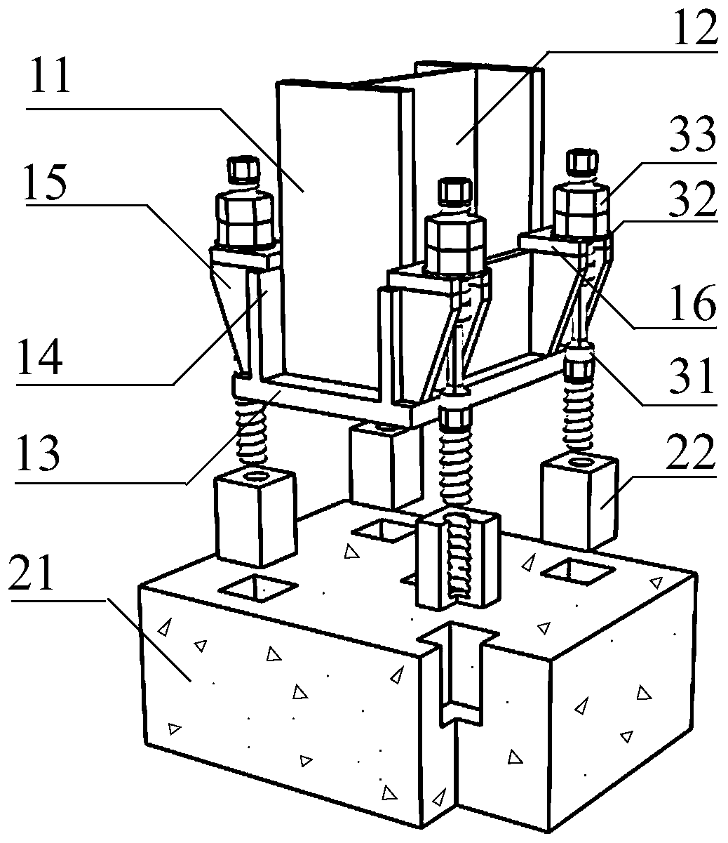 Replaceable column base for recoverable functional structure