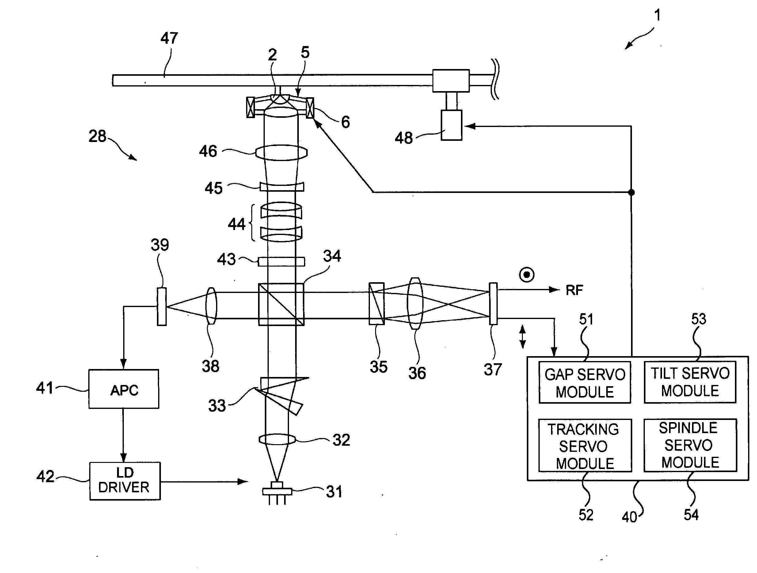 Optical disk drive, optical disk apparatus, and method for driving the apparatus