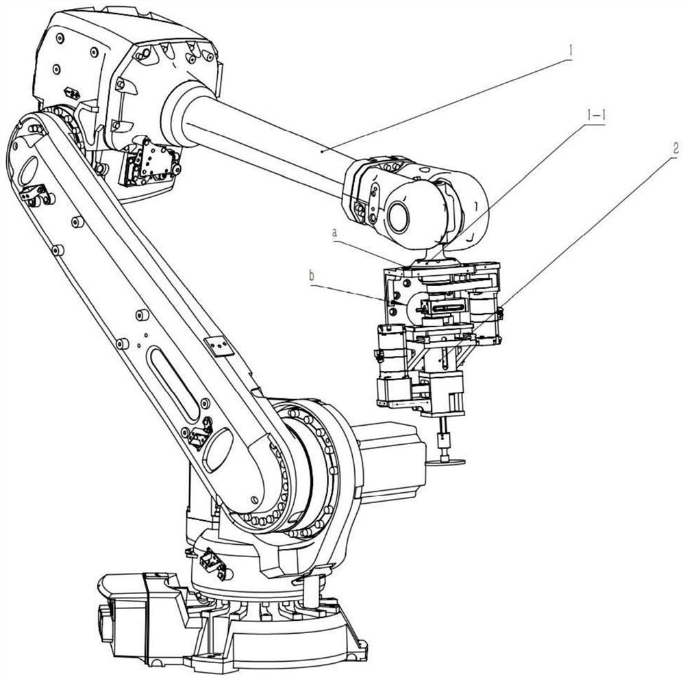 Double-rotor grinding and polishing tool used in cooperation with robot