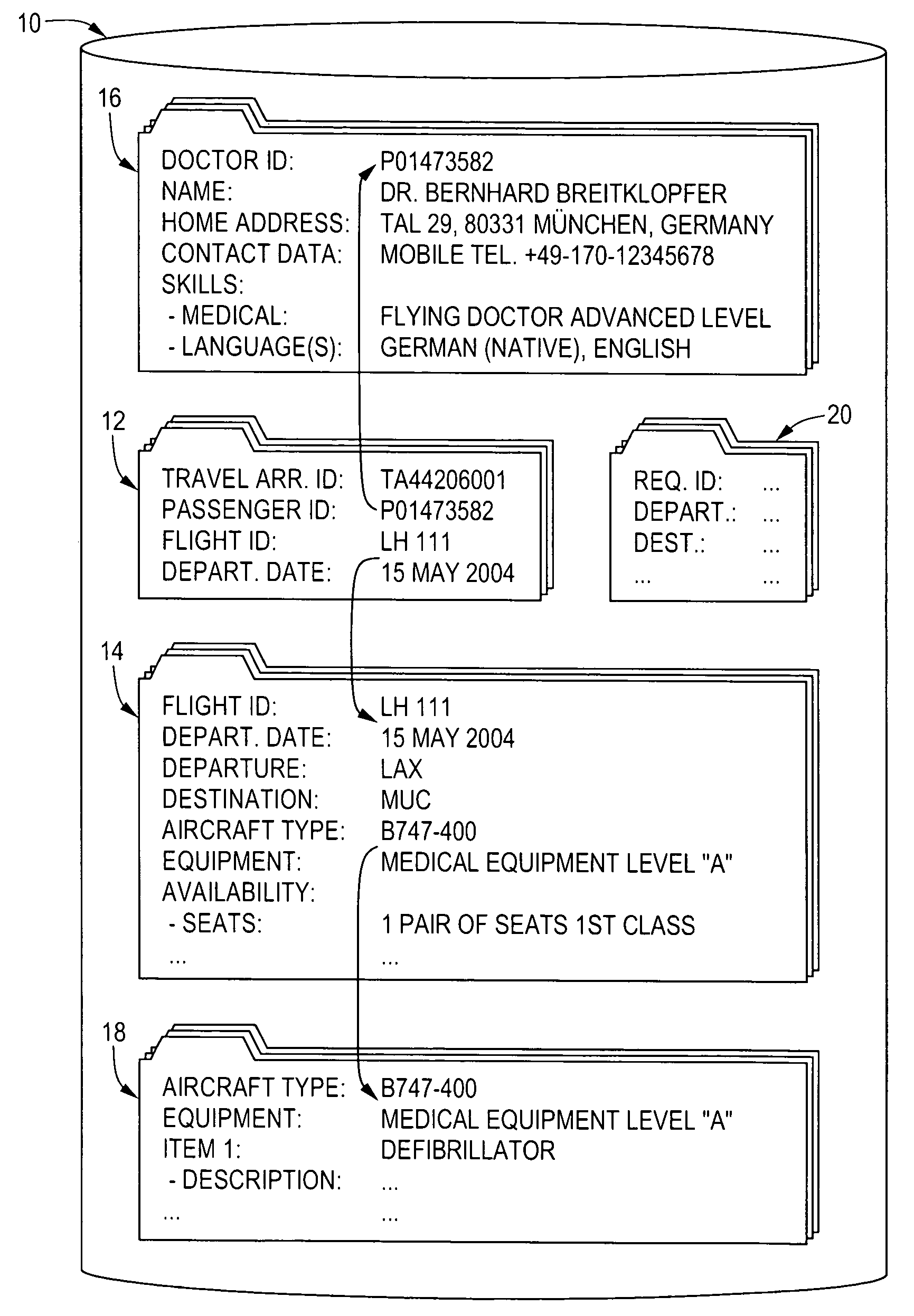 Matching travel arrangements of medical practitioners with requests for transports of patients