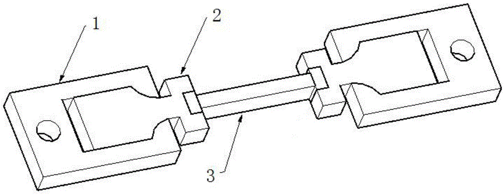 Test device suitable for uniaxial tensile test on viscous-elastic material