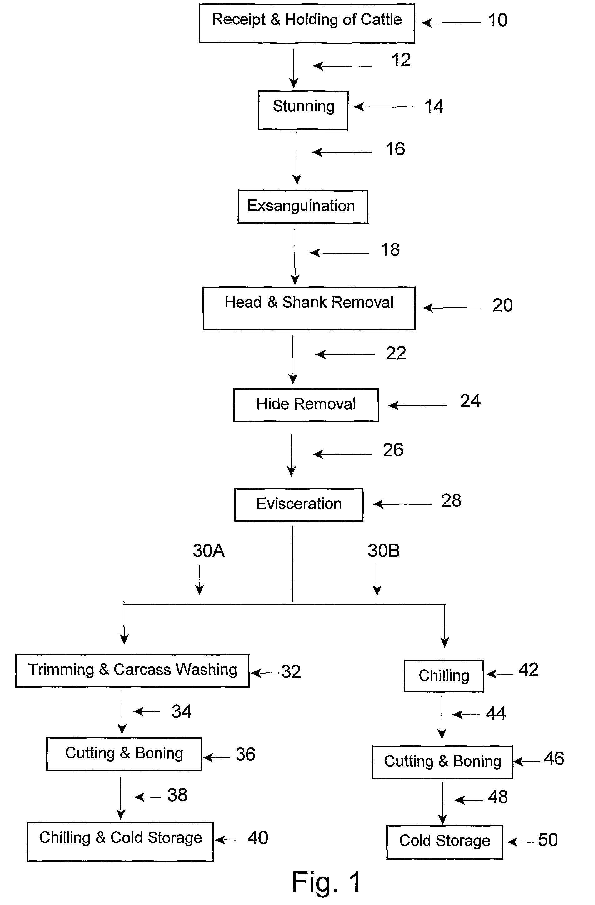 Microbiocidal control in the processing of meat-producing four-legged animals