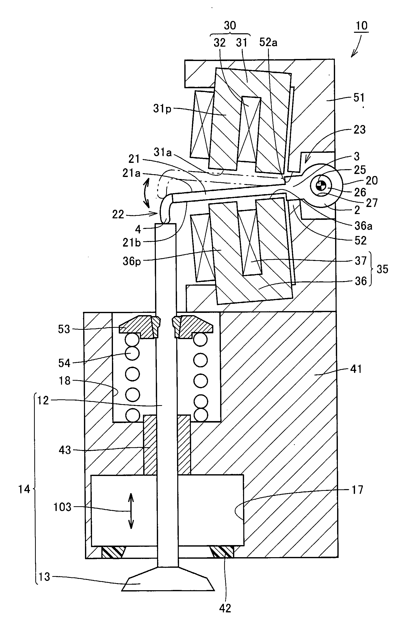 Electromagnetically driven valve