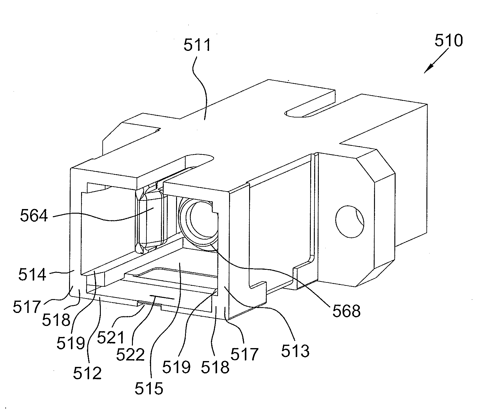 Optical fiber adapter with shutter member