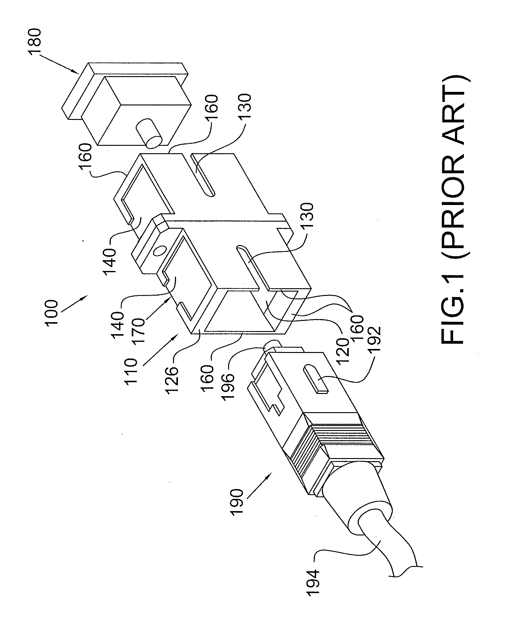 Optical fiber adapter with shutter member