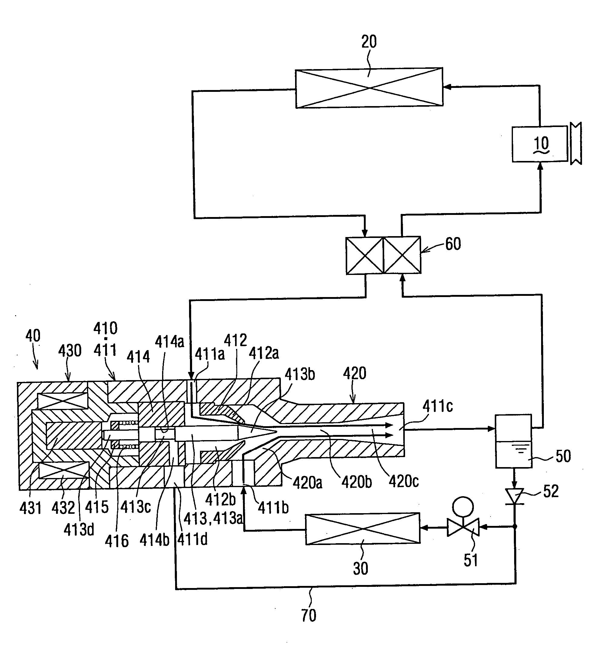 Ejector cycle and ejector device