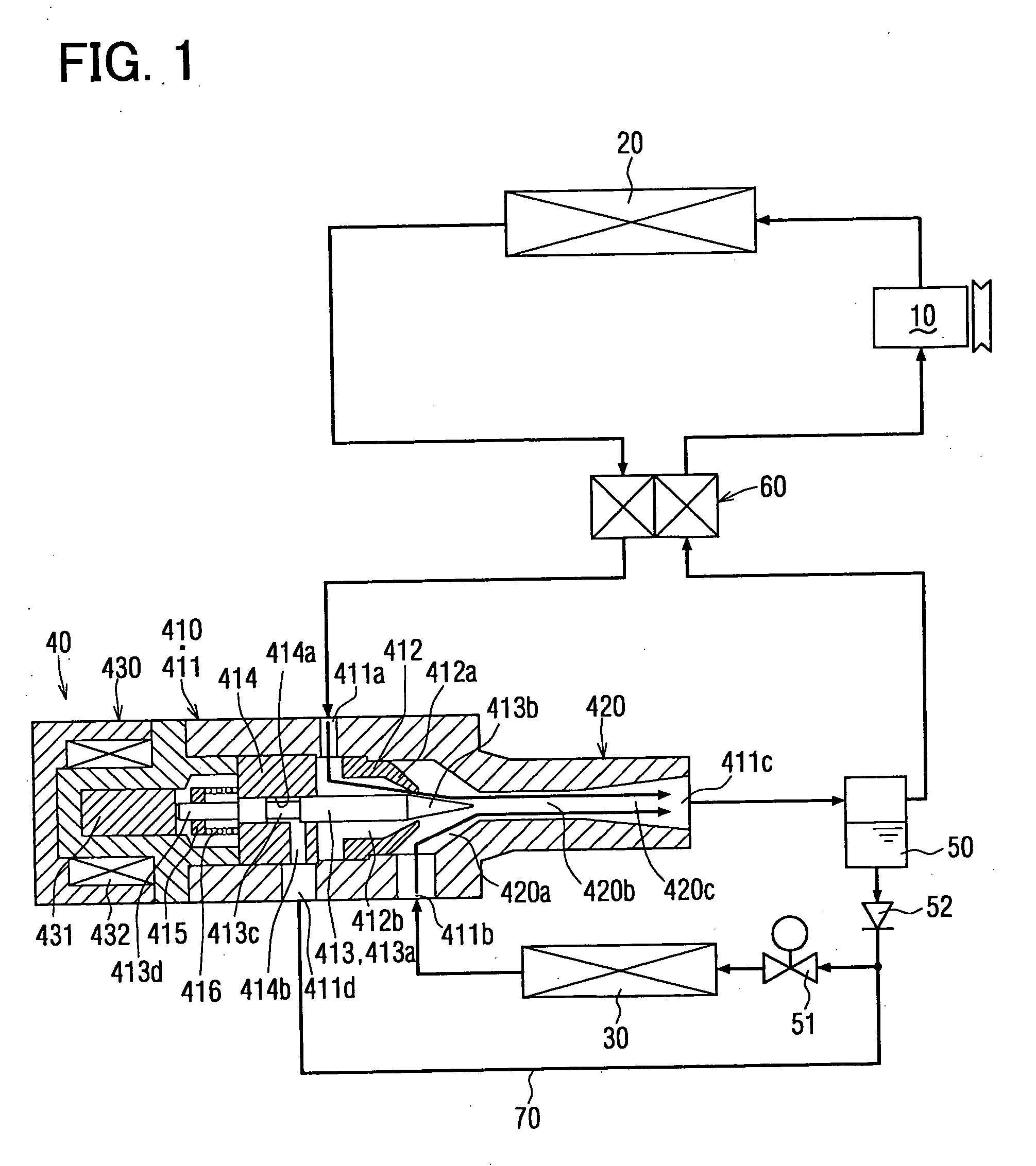 Ejector cycle and ejector device