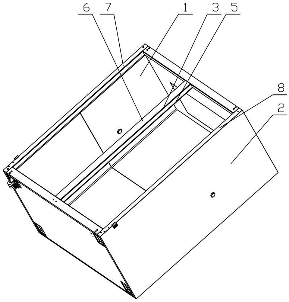 The installation structure of the middle beam of the refrigerator