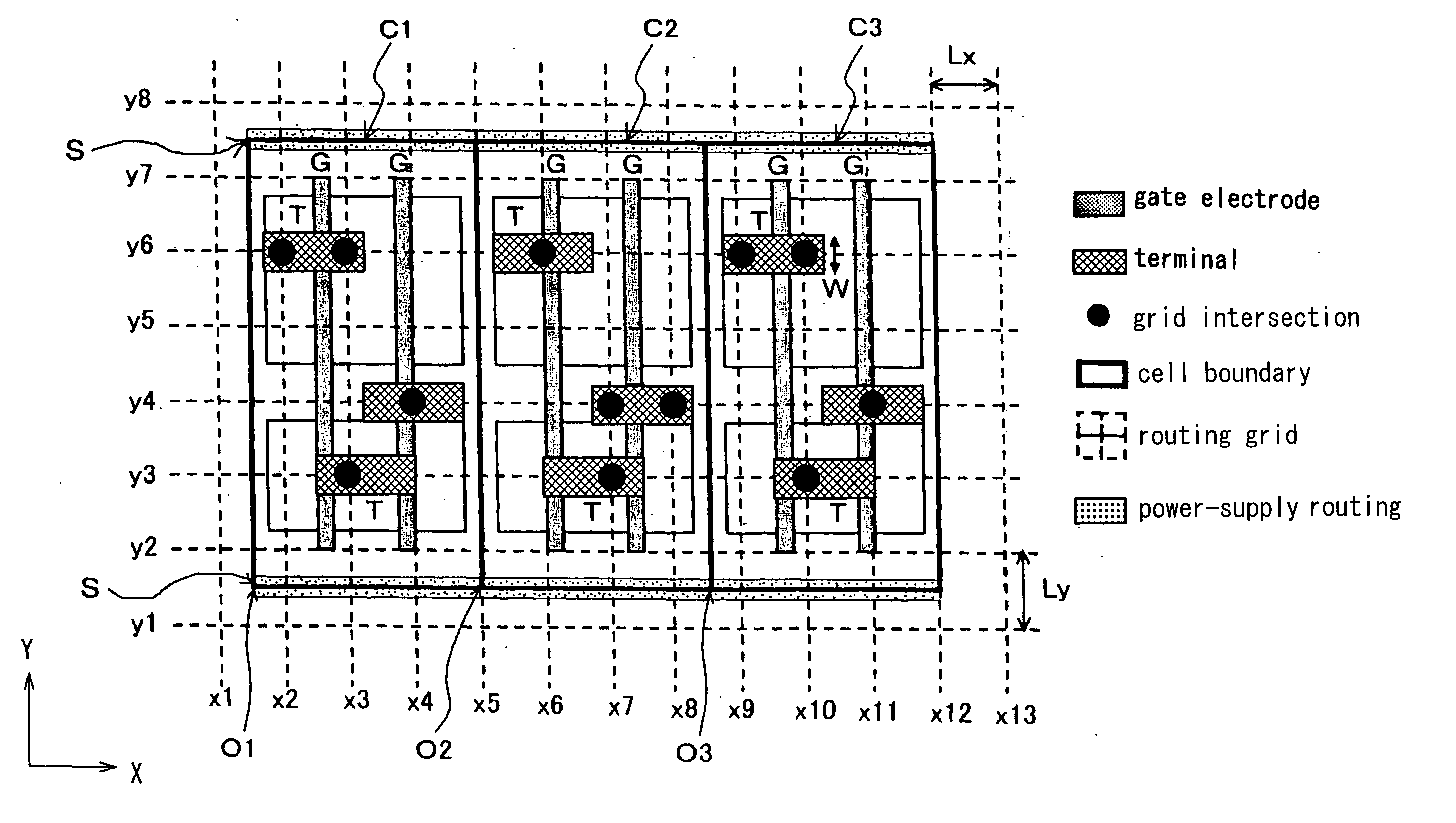 Cell, standard cell, standard cell library, a placement method using standard cell, and a semiconductor integrated circuit