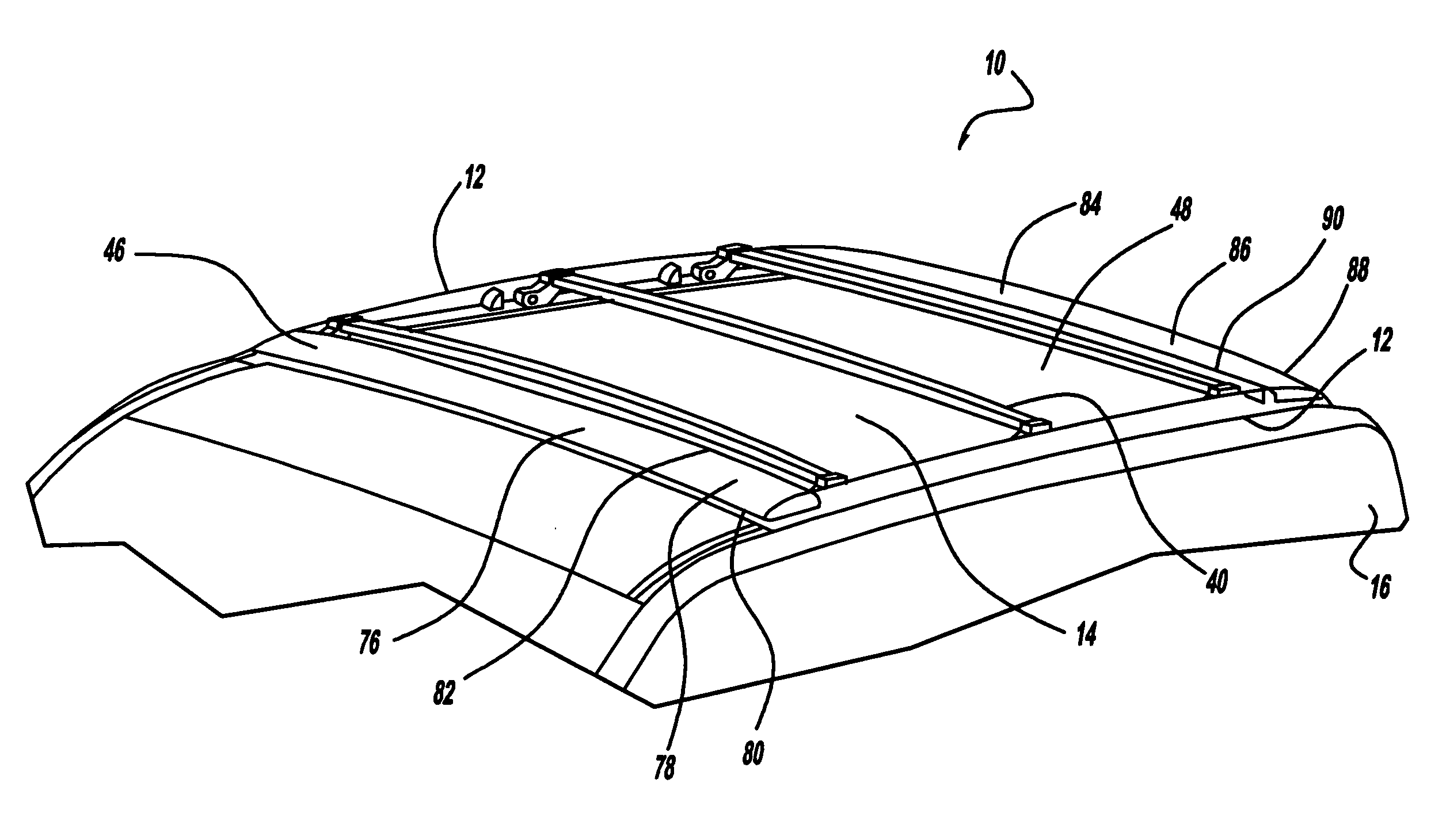 Low profile flush mount roof rack with rotating cross rail system