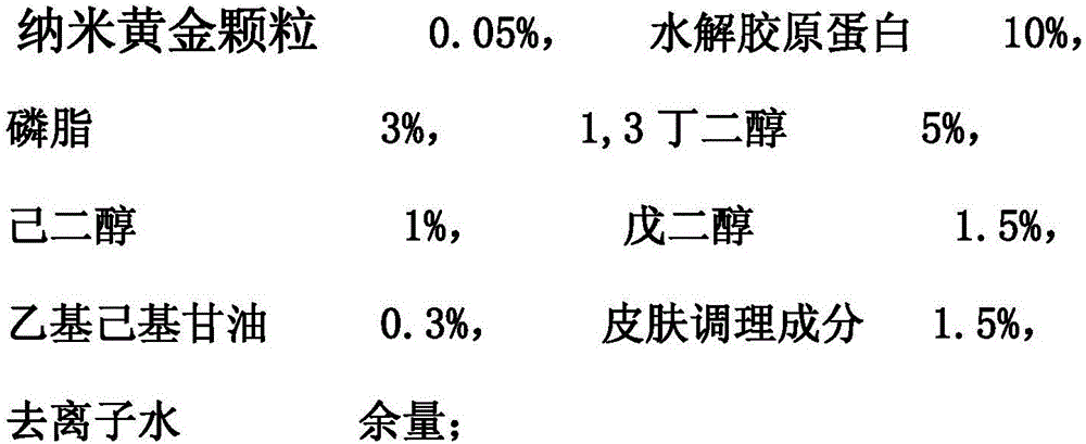 Cosmetic composition containing gold collagen