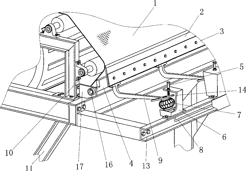 Rubber belt type vacuum filter discharge device