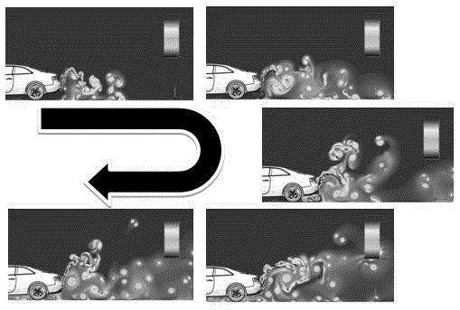 Complex-environment multiple-working-condition automobile exhaust gas measuring method