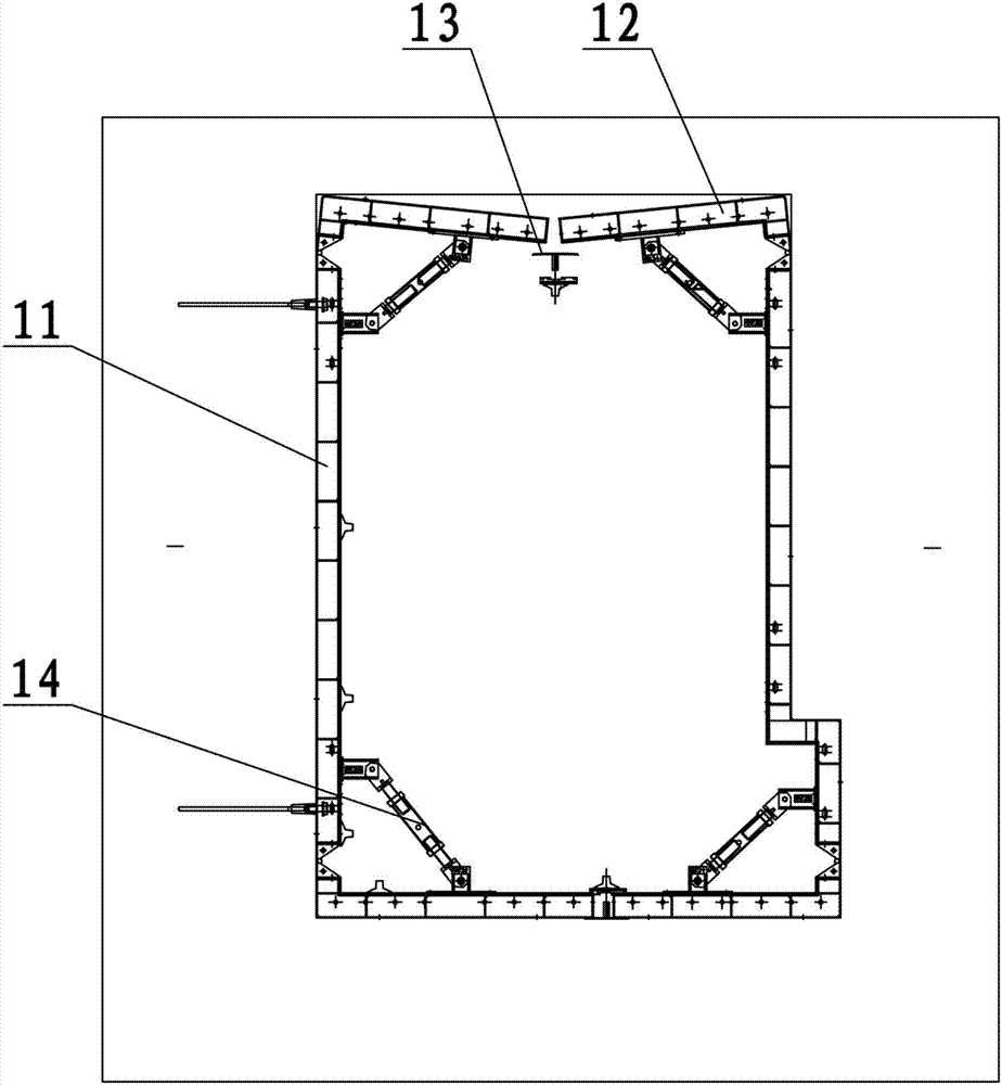 Hydraulic self-elevating template for vertical shaft and construction method thereof