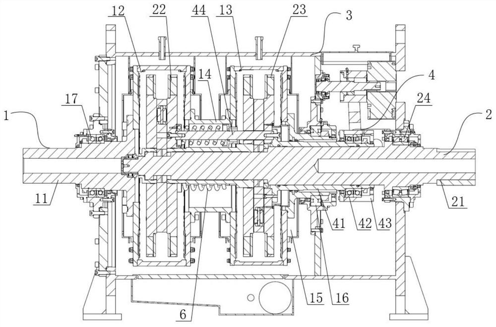 Multi-disc permanent magnet eddy current speed regulation device capable of reducing axial load