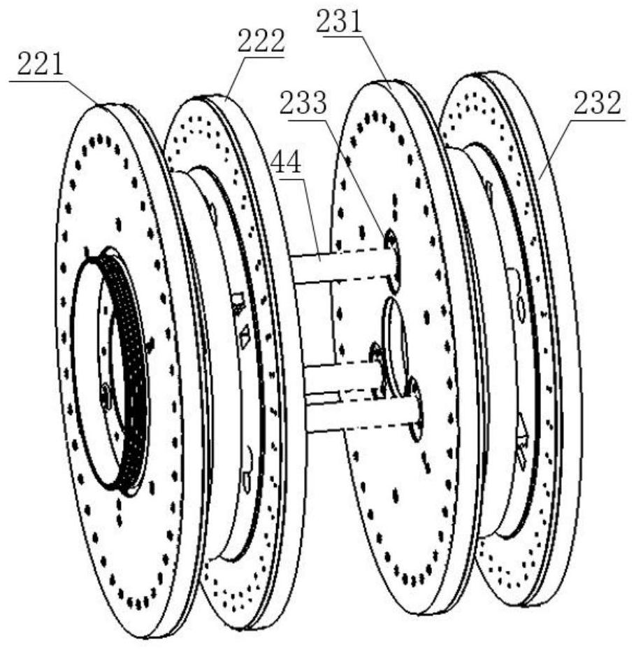 Multi-disc permanent magnet eddy current speed regulation device capable of reducing axial load