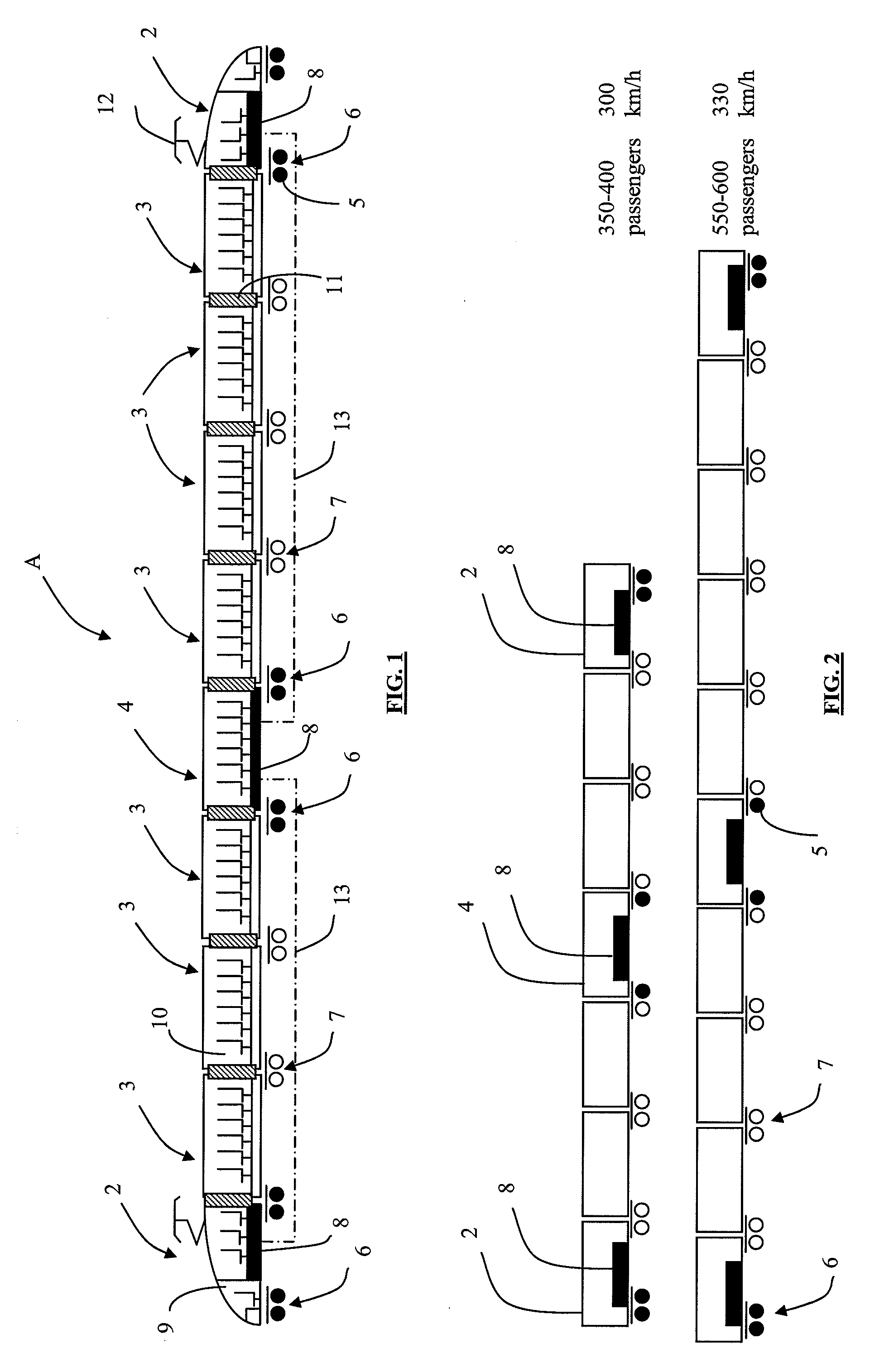 Railcar for passenger transport