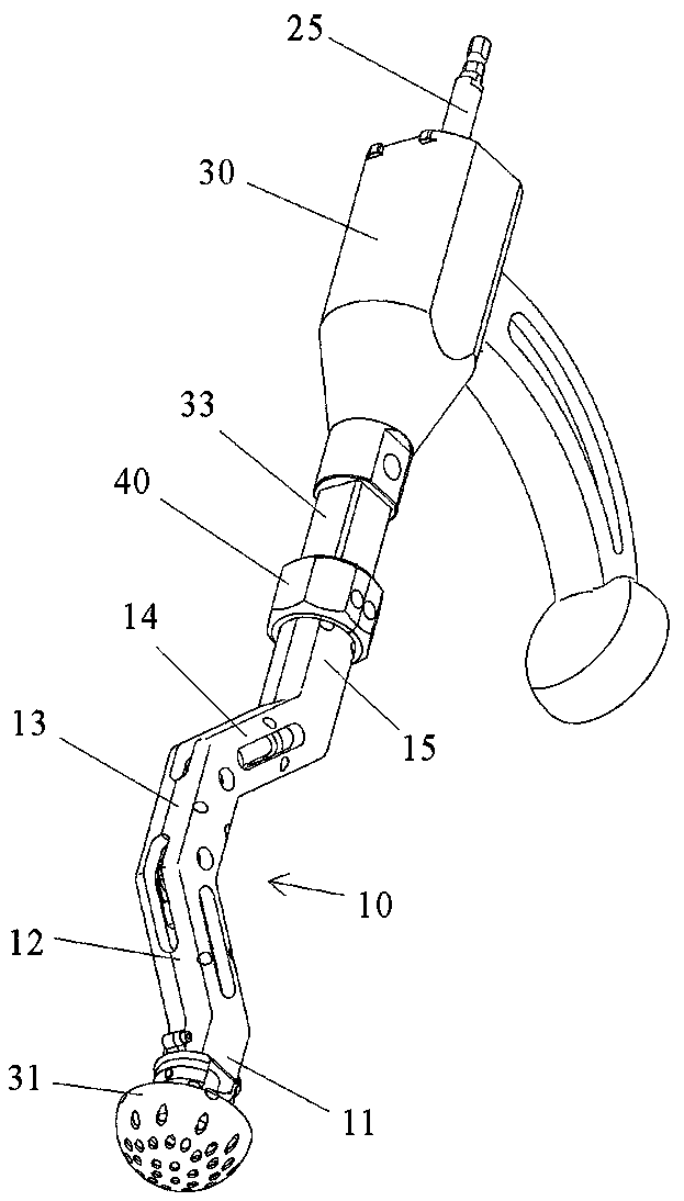 Gear type universal shaft connection anti-blocking acetabulum filing and cup placing self-locking mechanism rod