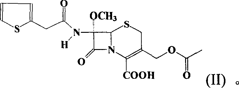 Antibacterial drugs cefoxitin preparation process