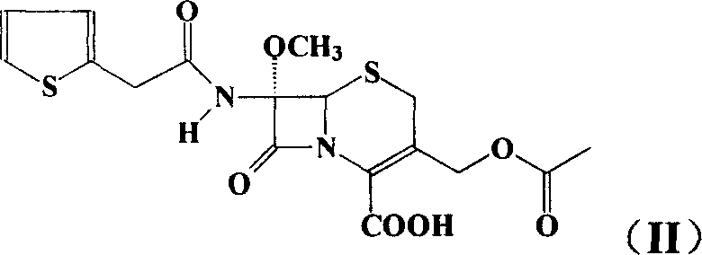 Antibacterial drugs cefoxitin preparation process