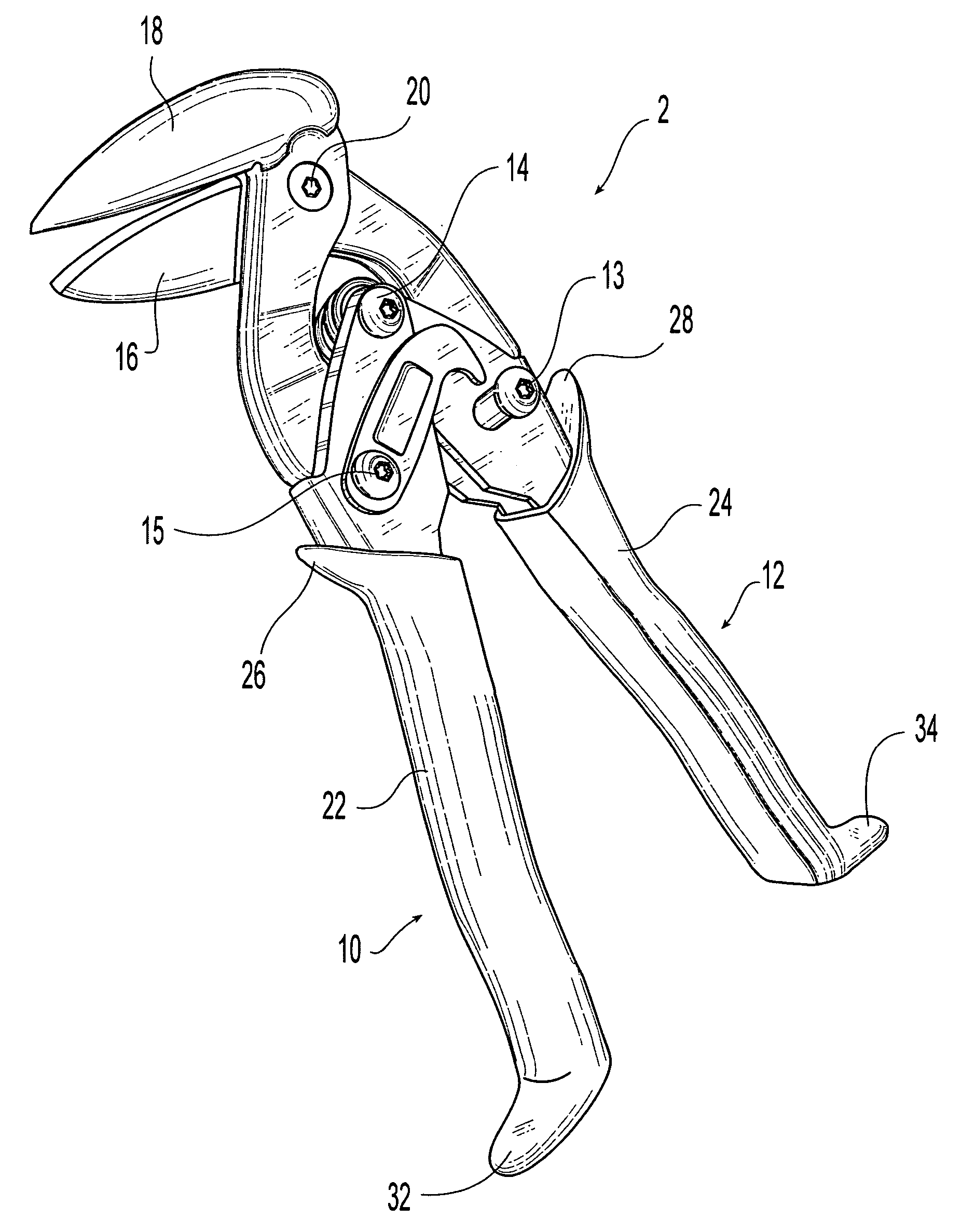 Upright manual shears