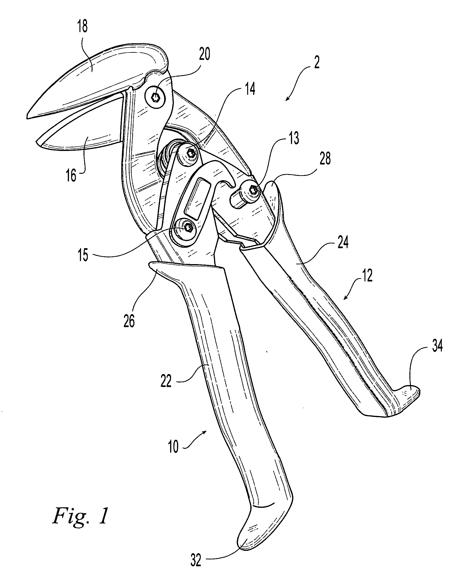 Upright manual shears