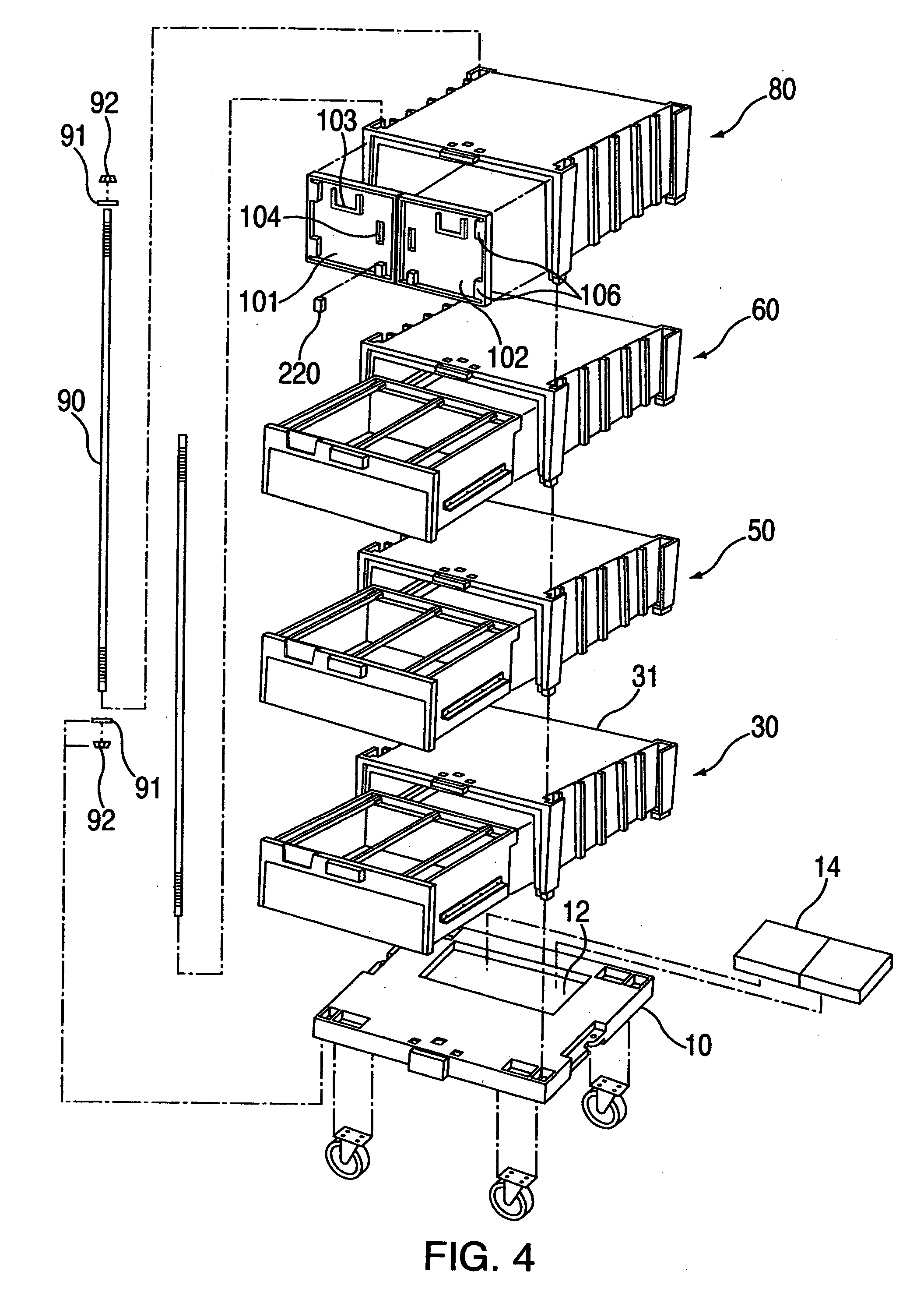 Moving cart assemblies