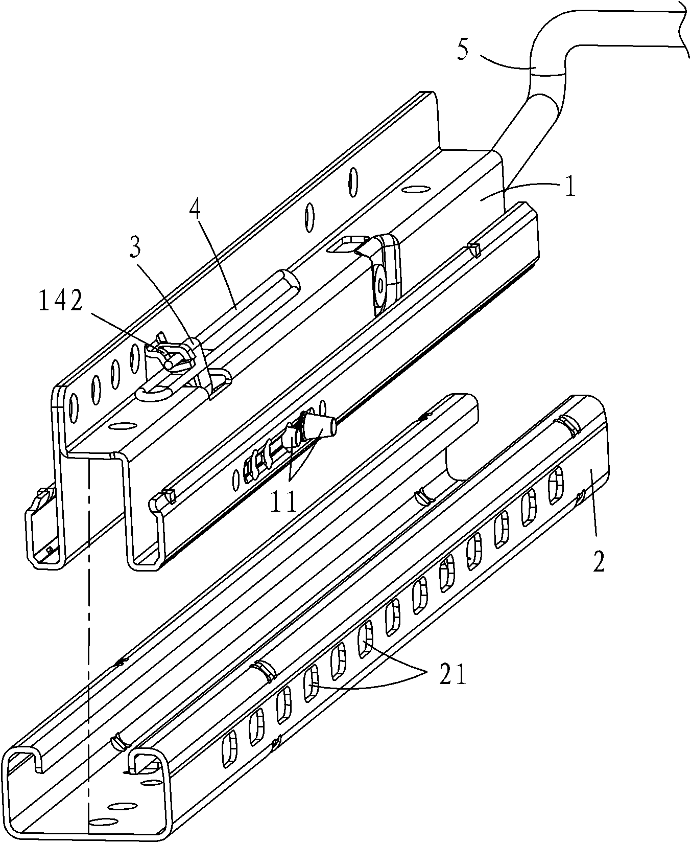 Slide rail for half-step lateral locking of vehicle seat