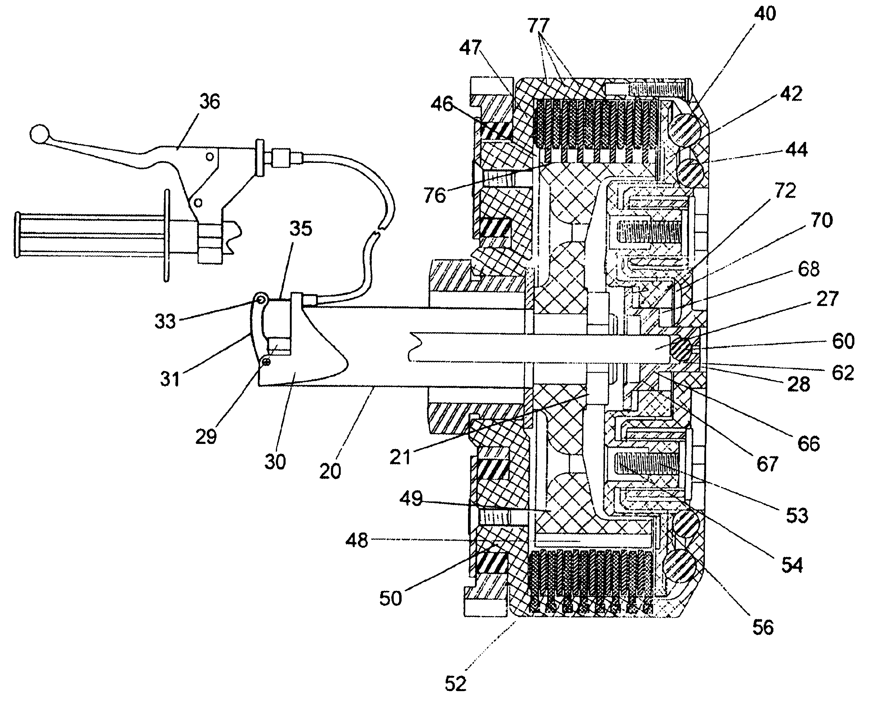 Automatic clutch with manual override control mechanism