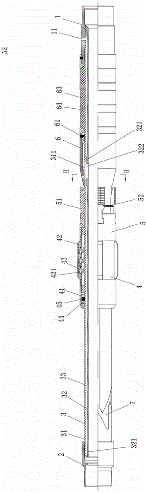 Concentric exhaust gas-mixed dilution oil production string for fire-flooding effective wells