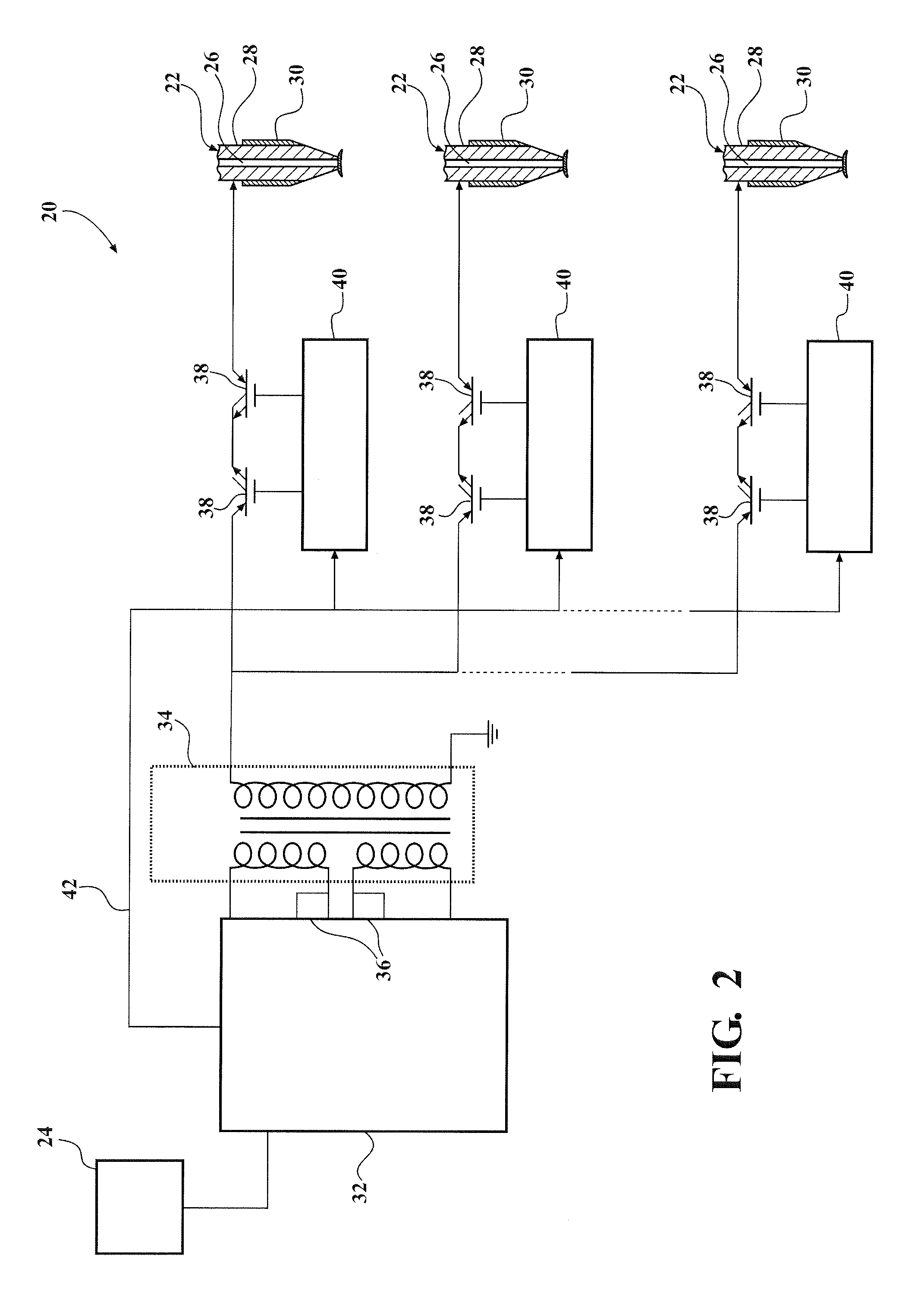 Distribution of corona igniter power signal