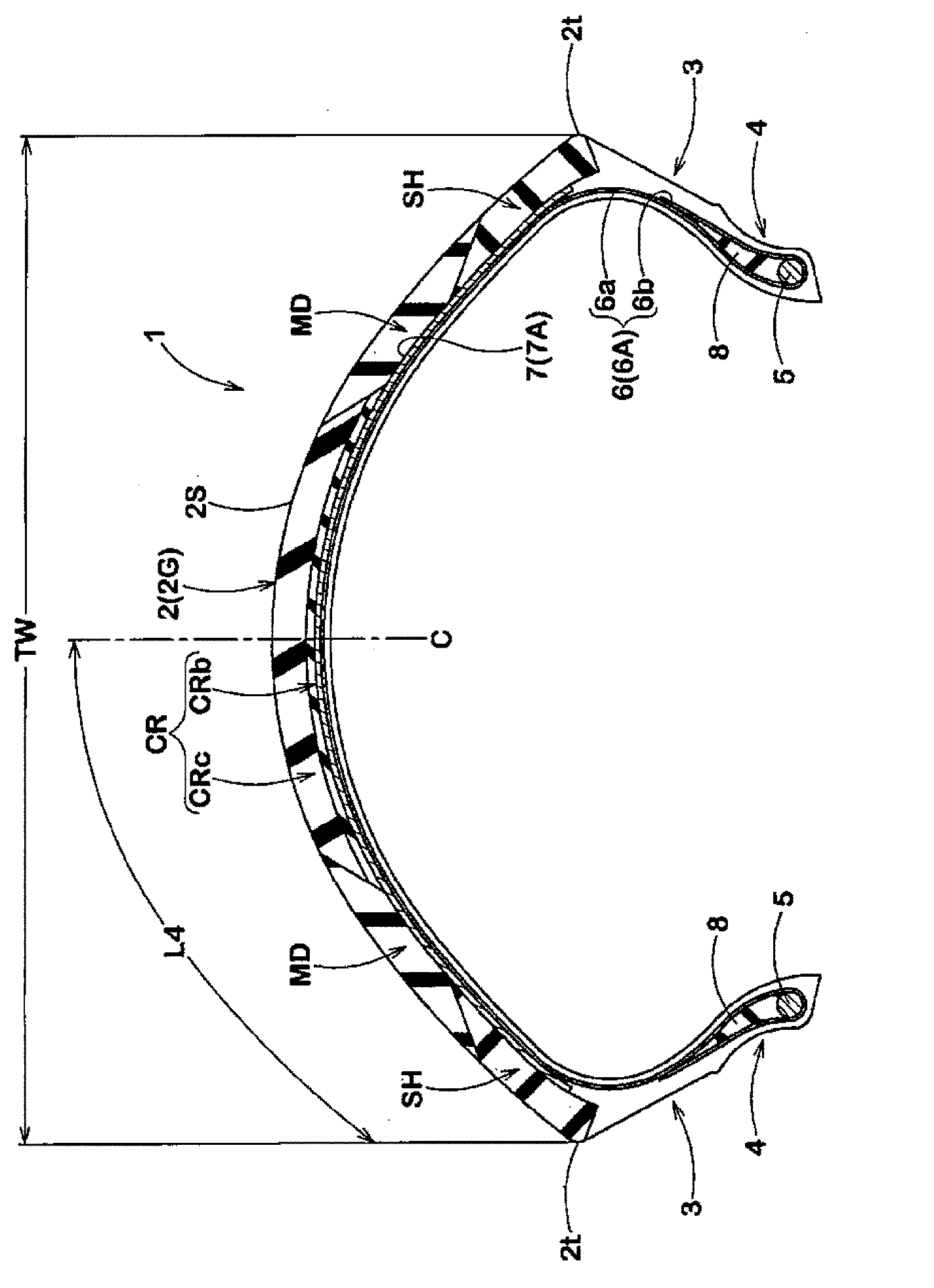 Two-wheeled automotive vehicle tire