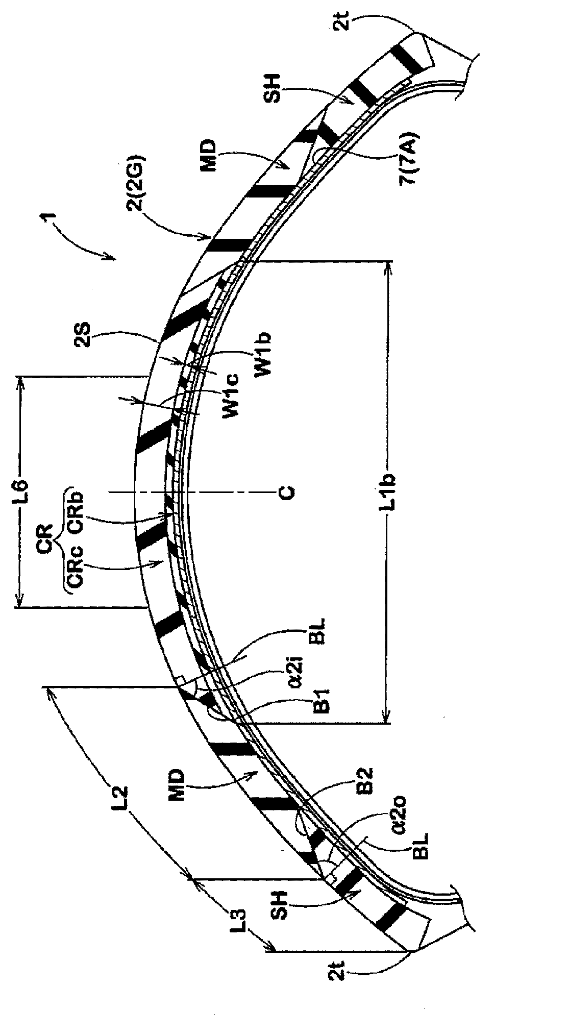 Two-wheeled automotive vehicle tire