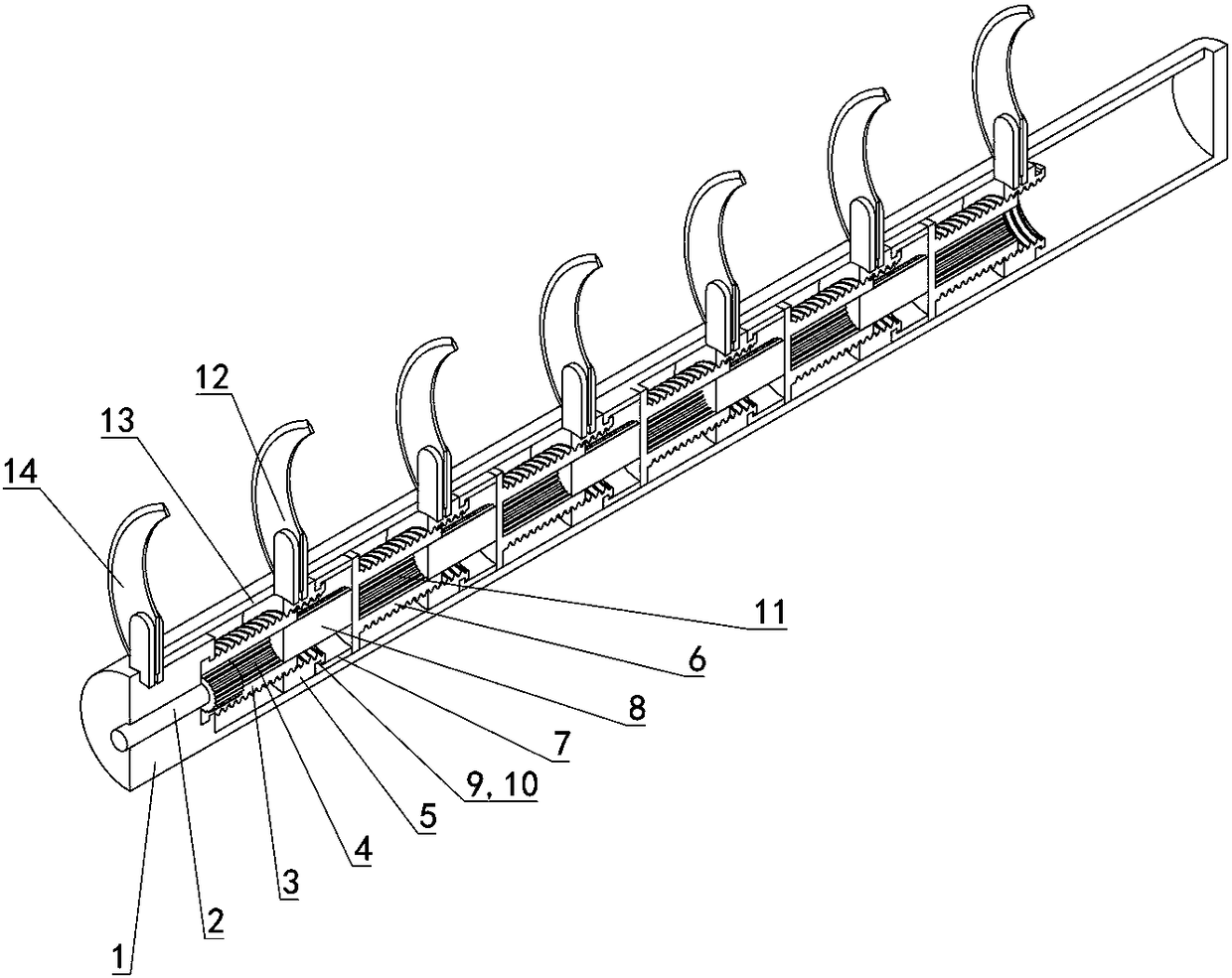 An equidistant adjustment device for slitting knife equipment