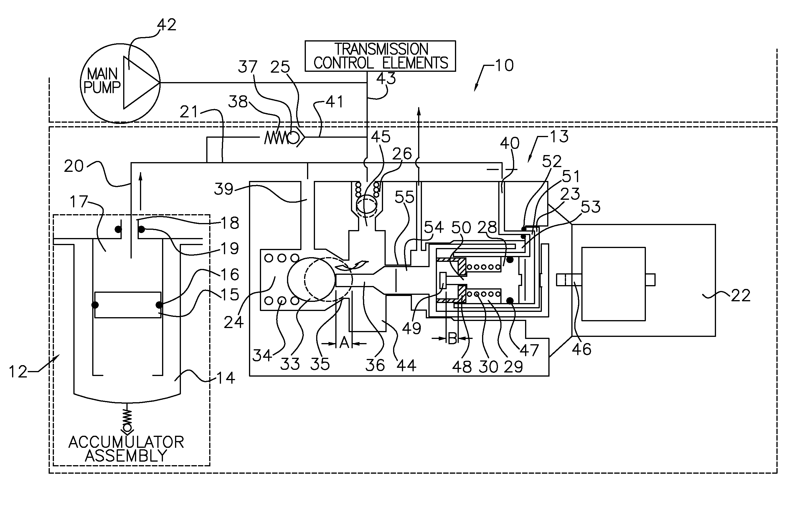 Accumulator for maintaining hydraulic pressure following an engine restart