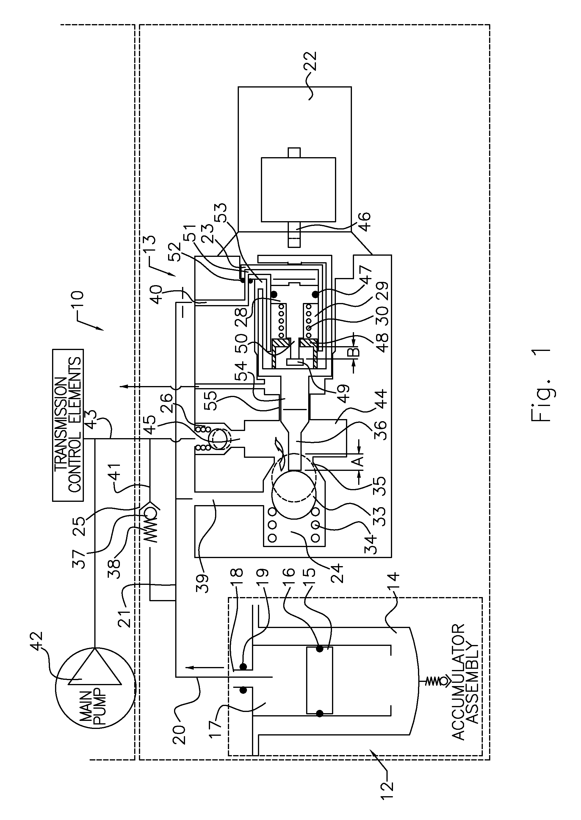 Accumulator for maintaining hydraulic pressure following an engine restart