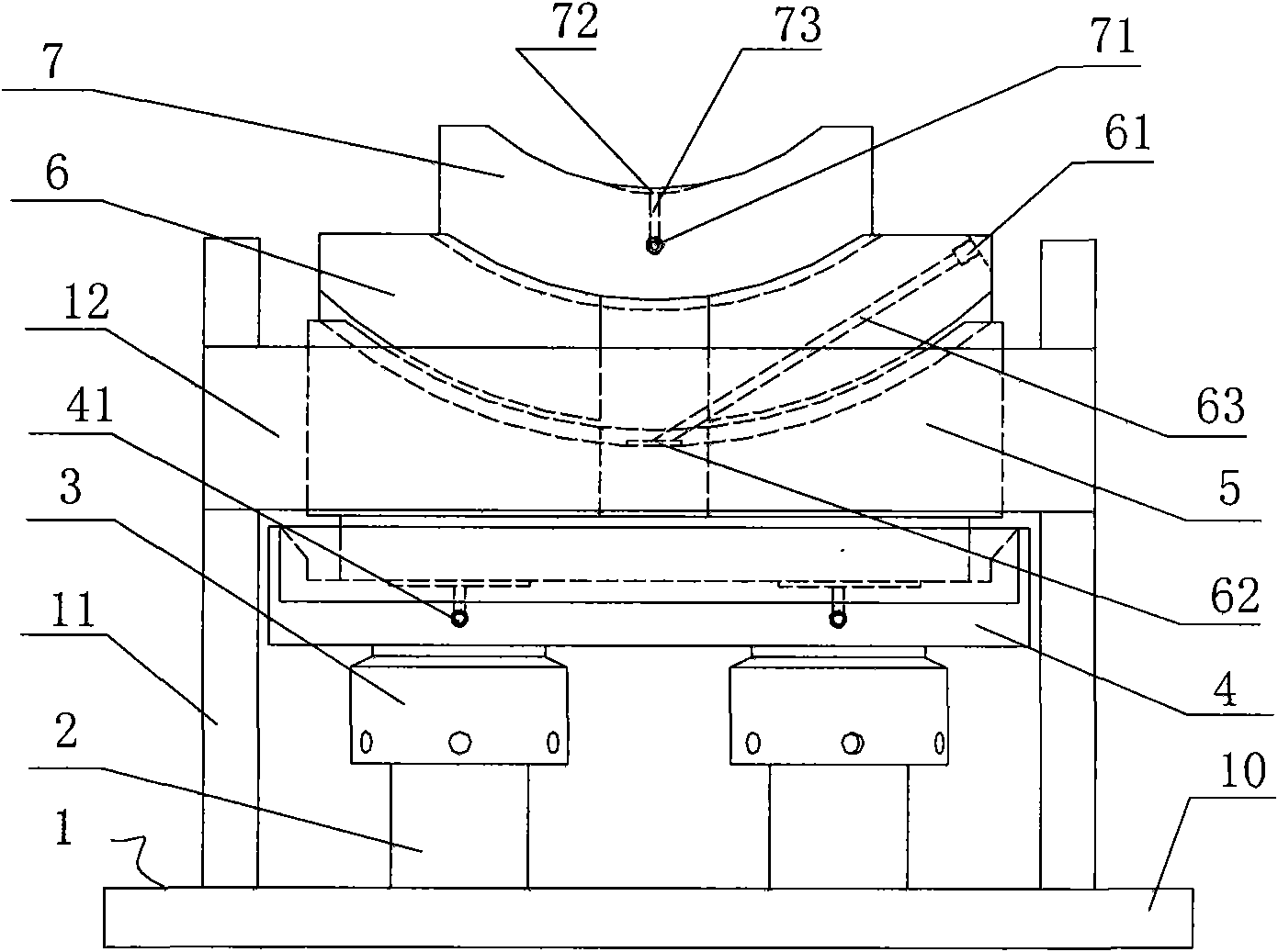 Process bearing block for flapping test of steam turbine rotor shaft