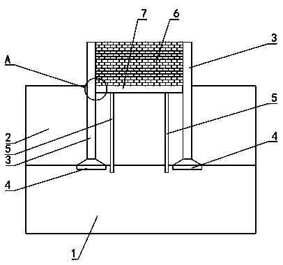 Deep back filling soil infilled wall foundation construction method