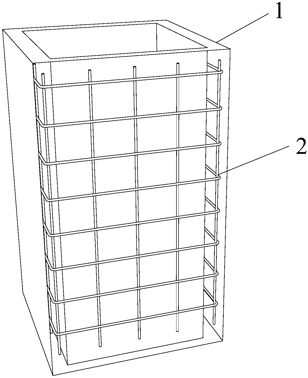 Permanent column formwork made of high toughness cementitious composite and manufacturing method thereof