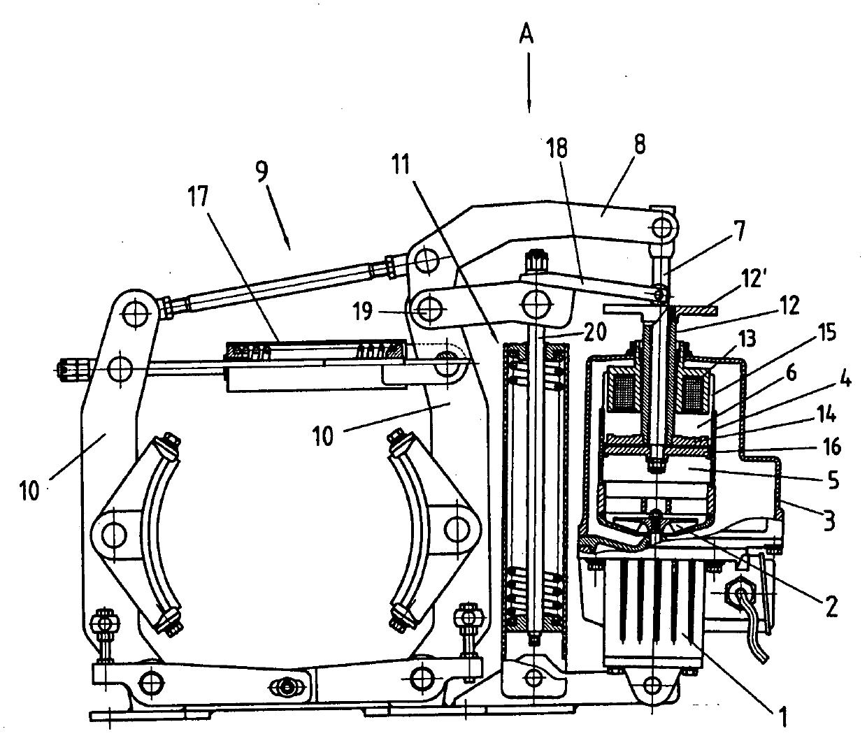 Supplementary braking thrust unit for brake