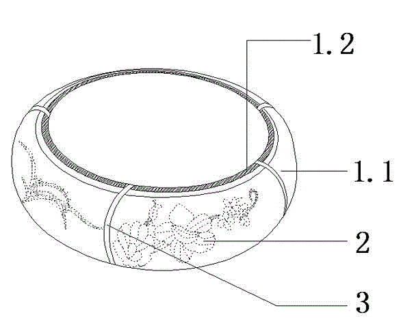 Ink painting jade bracelet