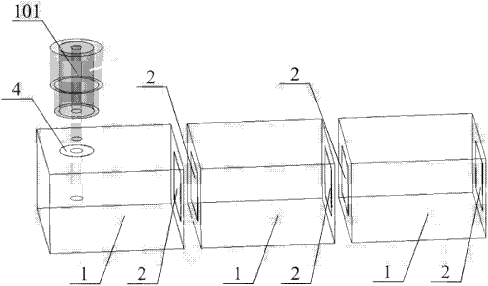 Dielectric waveguide coupling structure and multi-stage dielectric waveguide filter