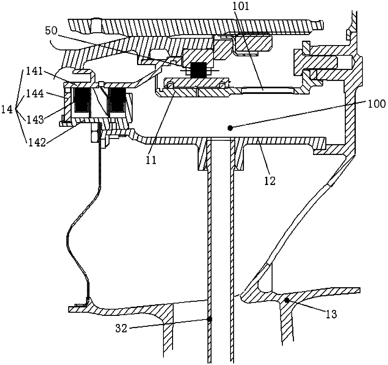 Bearing grease return structure