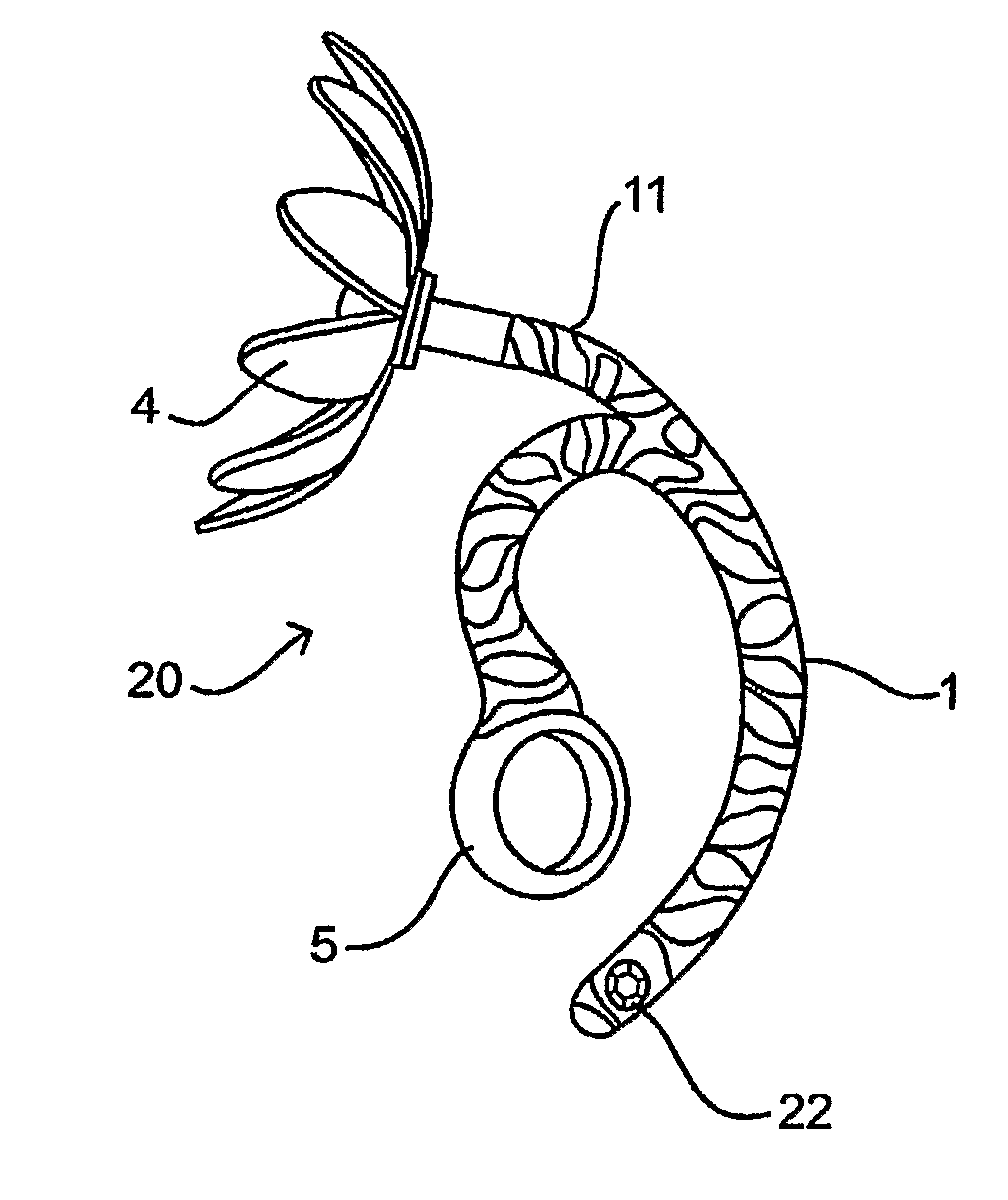 Ear Wrap Headphone or Headset with Ornamental Object