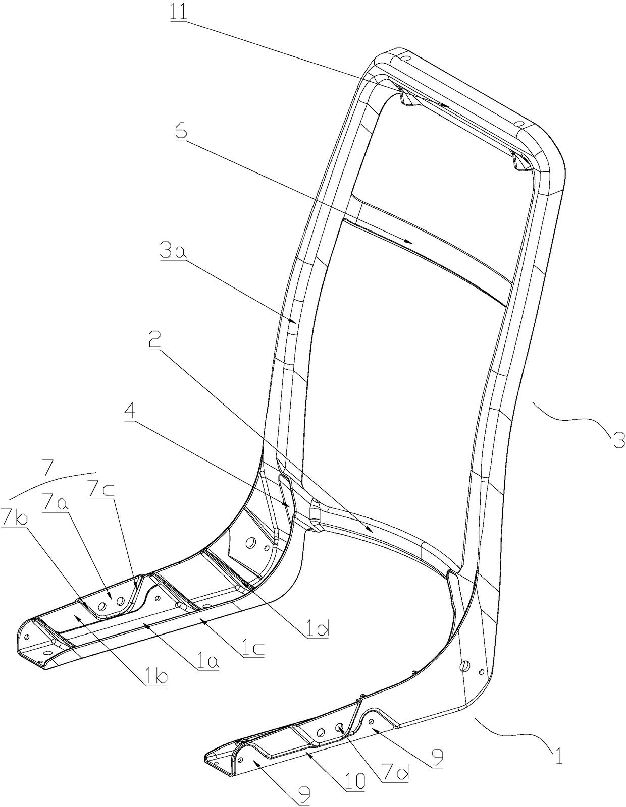 Automobile seat skeleton structure