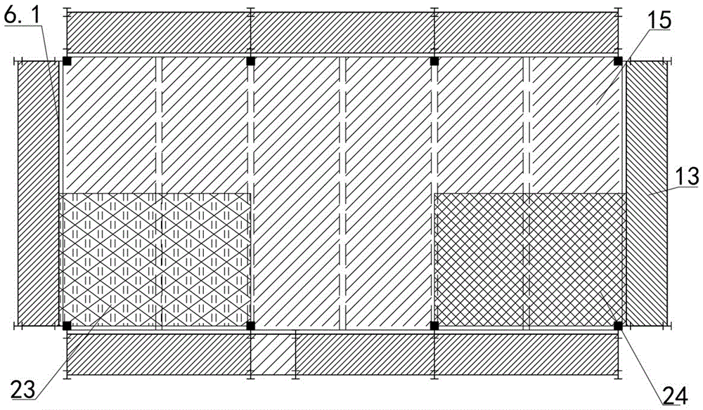 Additional type space constraint high-ductility building block modification structure and construction method