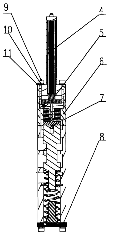 Mass flow piezoelectric straight moving hydraulic reliever