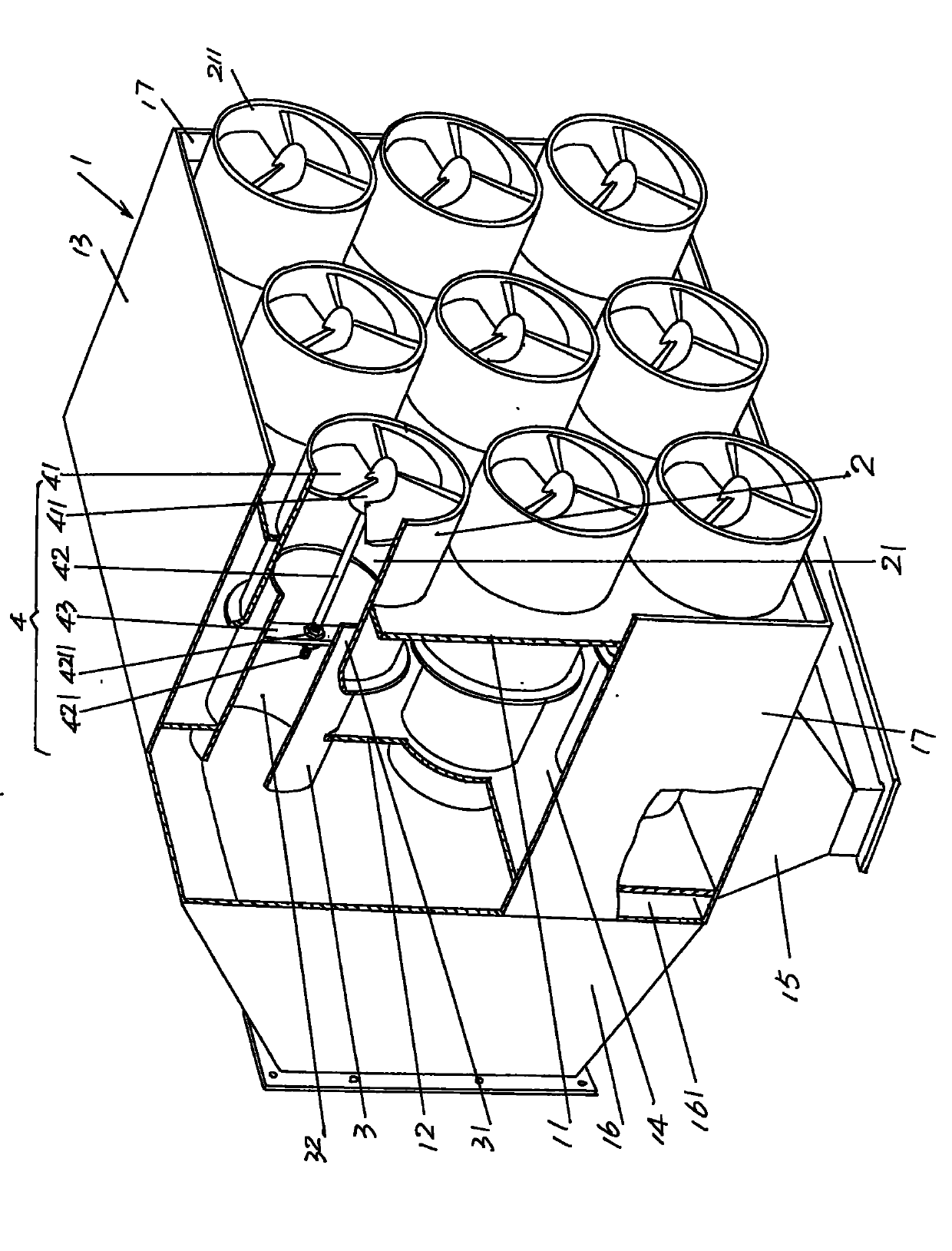 Horizontal cyclone dust collector