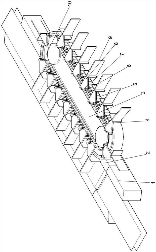 Equidistant adjusting mechanism for glassware production