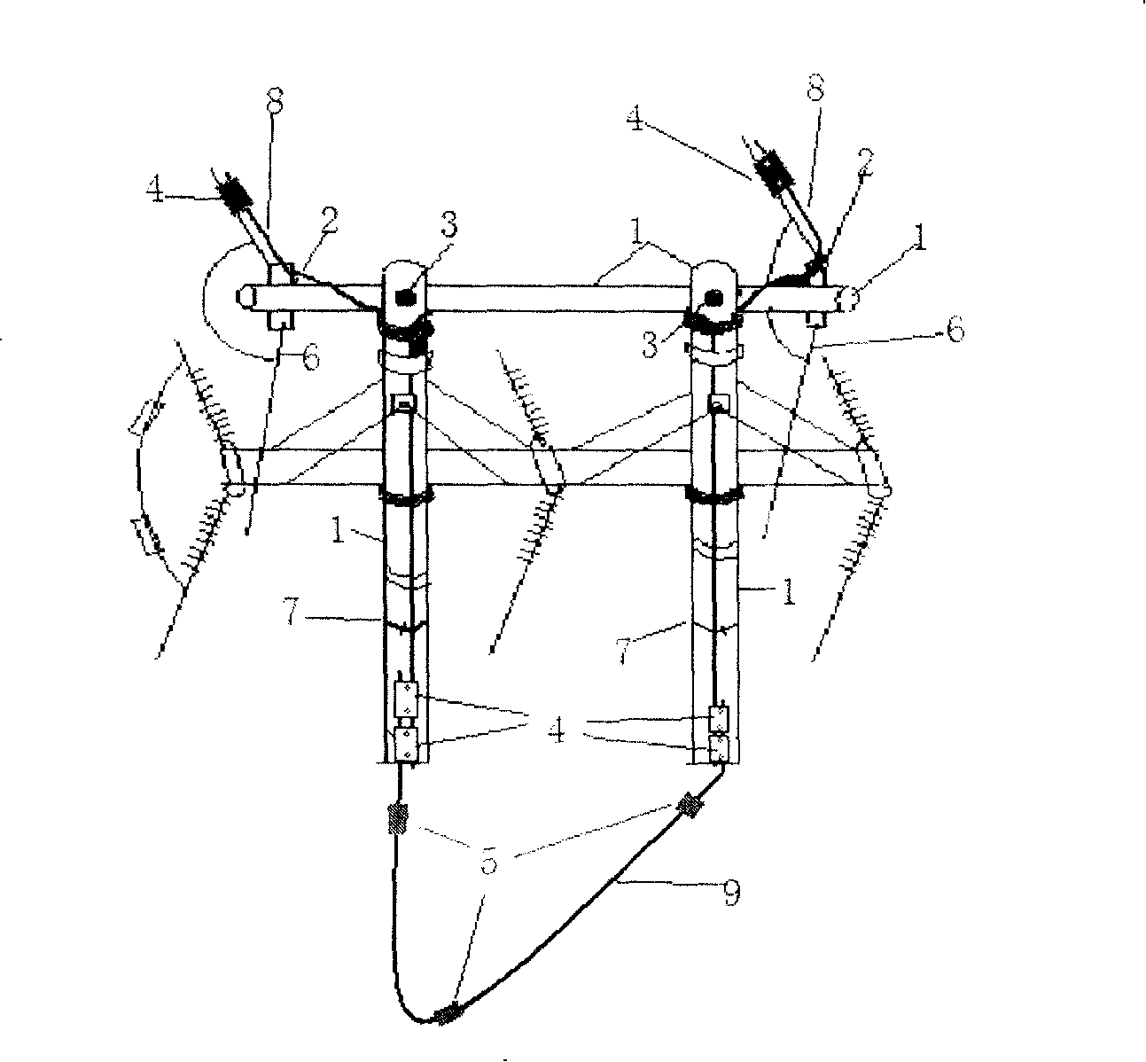 Air ground line downward link and method for ground line assembly